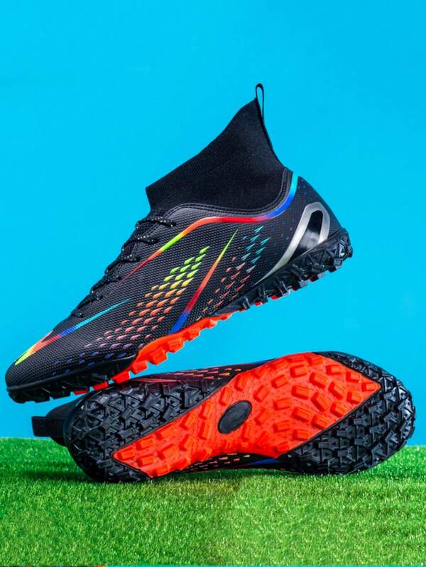 Herren Neue Outdoor High-Top Stollen Fußballschuhe, verschleißfeste Gummisohle, leicht und bequem für tägliche Fußballspiele und Training