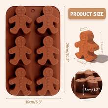 Christmas Meltset Silicone Baking Mold Gingerbread Man Chocolate Mold DIY Soap Mold