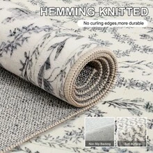 Area Rug 8x10 Feet Washable Rug, Pink Vintage Traditional Rug, Foldable Ultra-Thin Retro Decorative Indoor Distressed Non-Slip Carpet Floral Print Mat Bedroom Living Room Bathroom - Màu be xám - Xem 8