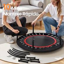 Brincolin Ejercitador Adulto, Trampolin Fitness, Resistente y Antideslizante, Marco de Acero Reforzado Redondo 91CM/36IN, con 30Pcs Resortes, para Aerobico, Jumping, Jercicio y Terapéutico(rojo) - 1 - Ver 8
