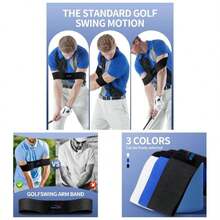Swing Training Aid - Muscle Connection Swing Corrector Golfers, Arm Elbow Posture Trainer RightLeft Handed Beginners, Trainer Arm Band IndoorOutdoor Club Practice - 白色 - 查看 1