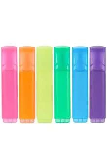 4/6pcs Color Highlighter Pen, Marking Pen, Wake-Up Pen, Color Marker Pen, Oblique Head Fluorescent Label Pen