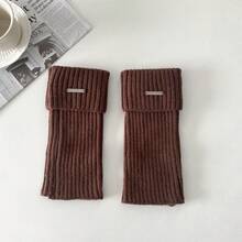 Wearing Fashionable Items, Versatile Leg Covers, Autumn And Winter Sock Covers, Women's Pile Socks, Solid Color Calf Socks, Spring And Autumn Simple Socks - Dấu hiệu kim loại Khaki - Xem 11
