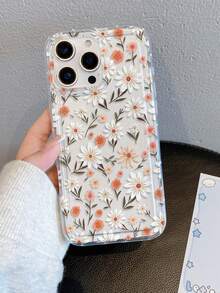 1pc Floral Pattern, Air Cushion Transparent Anti-Drop Phone Protective Case, TPU Material, Suitable As Holiday Gift, Compatible With IPhone XS/XS Max/XR/11 12 13 14 15 16 Pro/Pro Max/14 15 16 Plus/17, Unisex, Phone Case - Multicolor - View 5