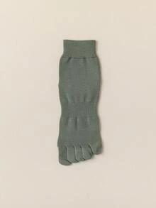 5-Toe Cotton Socks For Men, Solid Color, Breathable, Seamless Mid-Calf Socks, Suitable For All Seasons, Anti-Odor, Durable, Pill-Resistant