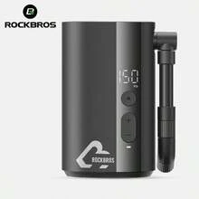 ROCKBROS 1个迷你电动自行车气筒，150PSI，32秒快速充气，带数字压力表和自动断电功能，适用于法式和美式气嘴 - 黑色 - 查看 6