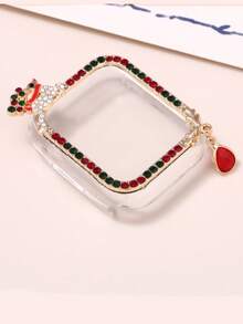 1pc New Versatile Christmas Rhinestone Case Suitable For Apple Watch 9 8 7 6 SE, 40mm/41mm/44mm/45mm (Watch And Strap Not Included)