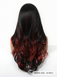 Halloween Wig Long Red Wig For Women 24 Inch Natural Curly Hair Wig Red Mixed Color Christmas Wig Synthetic Wig Cosplay Christmas Halloween Wear - 間色 - 查看 4