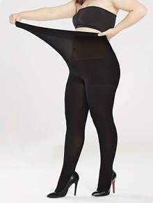 1 para cukierkowych damskich rajstop plus-size, supermiękkie, jednokolorowe, półprzezroczyste rajstopy, pończochy poliestrowe z wysokim stanem, rozmiary: XS-XXXL, 10 kolorów do wyboru, odpowiednie do codziennego użytku, wygodne