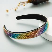 1PC, Headband With High-End Feel, Colorful Full Non-Slip Headband, Simple Wide Face Washing Hair Accessory, Fashionable Party, Daily Casual Home Use, Family And Friends - Rainbow Colors - View 25