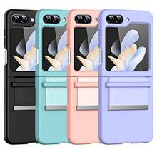 متوافق مع سامسونج جالاكسي زد فليب 3، زد فليب 4، زد فليب 5، زد فليب 6، زد إف إي، غطاء واقي كامل للجسم، تصميم بسيط مع حزام، مناسب لزد إف إي وزد فليب 6