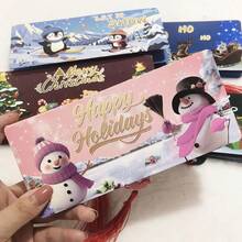 1 Pack Of 10-Slot Christmas Cash Envelope Gift Card Holder - Santa Claus Snowflake Tree Pattern "Merry Christmas" Text Design - Red, Green And Blue Paper Gift Bag, Surprise Greeting Card With Blessings, Suitable Marker Pen - Suitable For Christmas, Birthday, Thanksgiving - Holiday Decoration Style, Durable Material Party Supplies