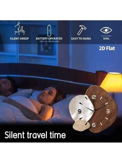 1pc Creative Art ation Wand Clock, Super Quiet Quartz Movement, No Ticking Sound, Room ation, Home Living Bedroom Classroom Kitchen Office Restaurant Ho view 9