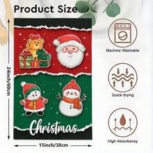 2 piezas/100 piezas Paños de cocina y paños de platos con estampado de temática navideña, adecuados para decoración de interiores en restaurantes, cocinas, baños, decoración de fiestas y regalos navideños. Pueden ser entregados como regalos de Navidad.