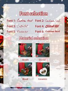 Custom Photo Christmas Ornaments, Personalized New Home Gift, Housewarming Gifts, Customized Text Keepsake, Customizable Picture Christmas Tree Decorations, First Christmas, First Home Ornament 2025, Ceramic/Wood/Crystal/Acrylic, Heart Shape, Christmas Decorations, Christmas, Family, Friend