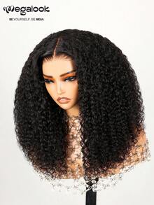 MEGALOOK Jerry Curly Wig 6x6 T-Part Lace Glueless Wig - 100% Human Hair Pre Cut Lace Closure Wig Pre Plucked & Bleached Knots Hairline With Breathable Cap Beginner Friendly Curly Wig 10-24 Inch Long Bob Wig - No Glue Needed Beginner Friendly Long-Lasting Lightweight Cap All-Day Comfort Minimal Shedding For Daily Use