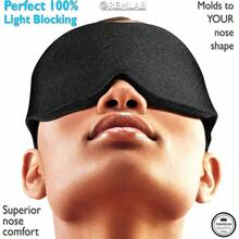 Mscara para dormir con ojos para dormir, diseo 3D, bloqueo de luz, opaca, para mujeres y hombres, cubiertas de ojos suaves y refrescantes para noche y viajes, cubierta de extensiones de pestaas negro opaco - Negro (Negro apagado) - Ver 9