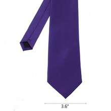 New Hot ! Solid Color Plain Classic Necktie Men's Tie,ZXCFTE - 31-深紫色 - 查看 3
