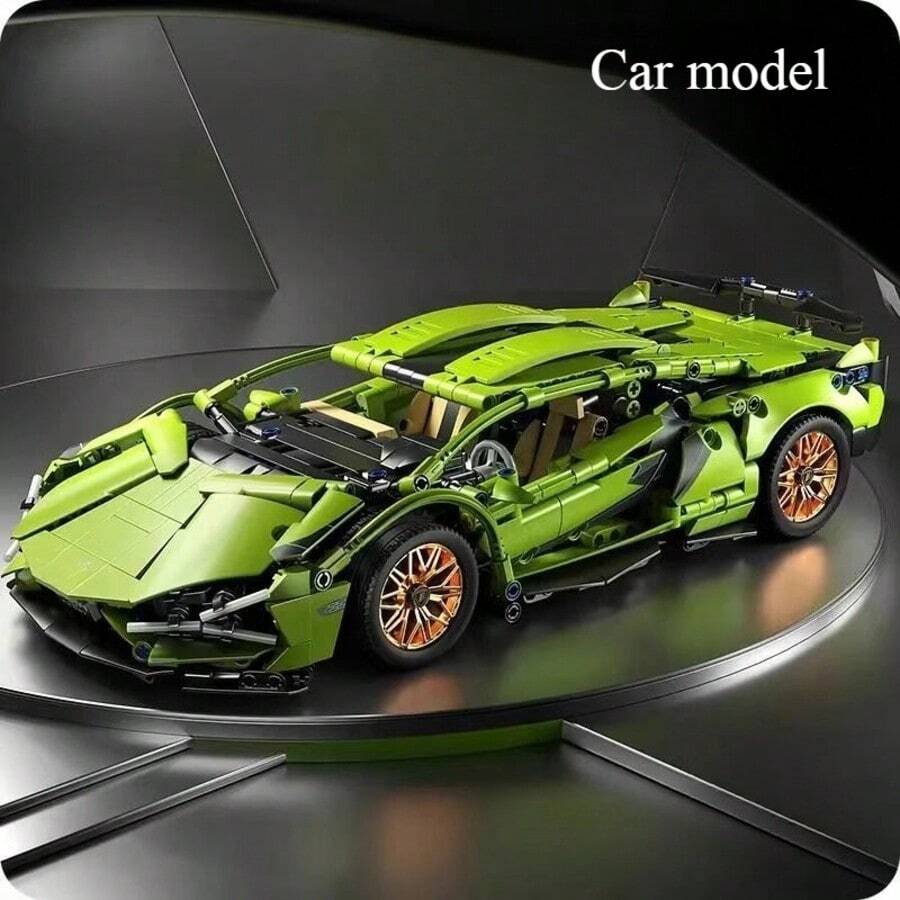 sycvi 1200pcs Technic Series Racing Car Model Building Blocks - Adult Version - 1:14 Scale - Build Supercar With Bricks - Suitable For Adults - Gift - Multicolor - View 1