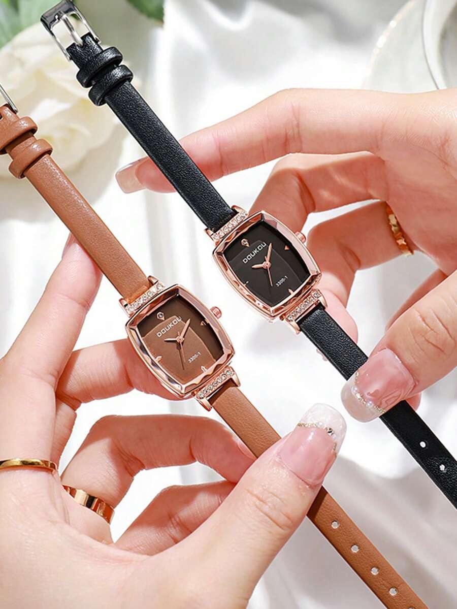 时尚女士优质酒桶形优雅高品质女士石英表 - 均碼 - 查看 1