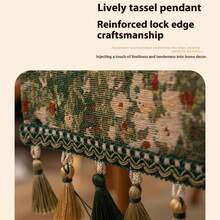 Floral Jacquard Table Runner With Tassels, Plant Edge Table Runner, Suitable For Garden Summer Kitchen Farmhouse Table Runner, Long Decorative, 13*70in Daisy Green - Green - View 6