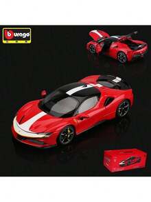 Burago Mô hình xe hơi  tỷ lệ 1:64 bằng hợp kim đúc, mô phỏng xe hơi thu nhỏ, xe thể thao tí hon để sưu tầm, mô hình xe nhỏ để trang trí, quà tặng cho nam giới nhân dịp sinh nhật, năm mới, Giáng sinh. - CÀI ĐẶT FIORANO ĐƯỜNG SF90 - Xem 3