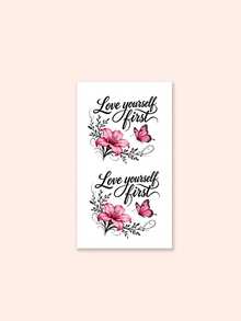 STARTTOOS Minimalist Tattoo Stickers / Delicate Butterfly & Floral Pattern Y2K Finger Tattoo Stickers, Suitable For Wrist, Ankle, Shoulder, Neck, Collarbone And Other Small Body Parts, DIY Carnival, Valentine's Day, Party Holiday Gift - Multicolor - View 4