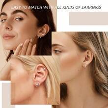 3 Pairs Sterling Silver Stud Hoop Earrings For Women Teens Dainty 14k Gold Earrings 925 Sterling Silver Cartilage Earrings Stud Earring Huggie Earrings Set For Multiple Piercing