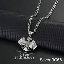 1pc Unisex Flag Pendant Necklace, New Eagle Jewelry Design - Multicolor - View 12