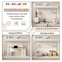 Meiyiu Loft Bed Twin Size With Ladder And High-Arched Guardrail, Sturdy Metal Slats, Space-Saving Design, Modern Decor Style, Easy Assembly, No Box Spring Needed, Sa-Fe For Kids/Adults - 白色 - 查看 5