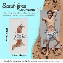 فوطة شاطئ سريعة الجفاف بتصميم كلب الدشهند الممتع - خالية من الرمال، مثالية لعشاق الكلاب، مناسبة للاستخدام في المسبح والحمام والشاطئ والمطبخ والاستحمام، هدية