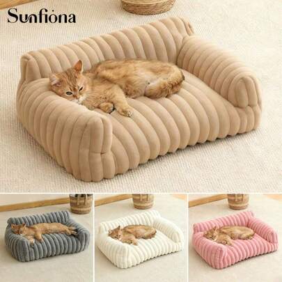 SUNFIONA SUNFIONA 1 peça grande, sofá-cama de pelúcia e espessa para animais de estimação, mobília confortável para gatos internos, adequada para gatos pequenos e médios