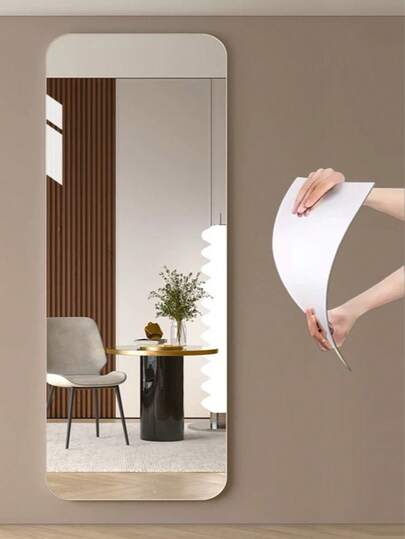 1pc DIY Acrylic Mirror, Bathroom Makeup Unbreakable, Self Adhesive, No Installation Required. [The Product Image Shows The Size, Please Confirm If Size Is Wand Square Round Heart Shaped Waterproof Material, Stick Paste, Mirror. Bedroom Office, Various Surfaces, Environments, Helpful Home Accessory.
