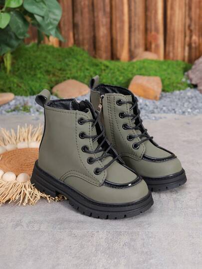 1 Pair Autumn/Winter New PU Waterproof Comfortable Versatile Lightweight Durable Warm Lining Children Boots, Suitable For Indoor And Outdoor Casual Wear