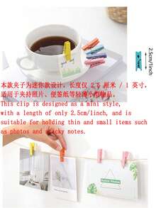 100 个/50 个彩色木制迷你衣夹，可重复使用，用于 DIY 工艺装饰、相片夹、袜子晾干、家居整理（1 英寸，2.5 厘米） - 彩色 - 查看 2