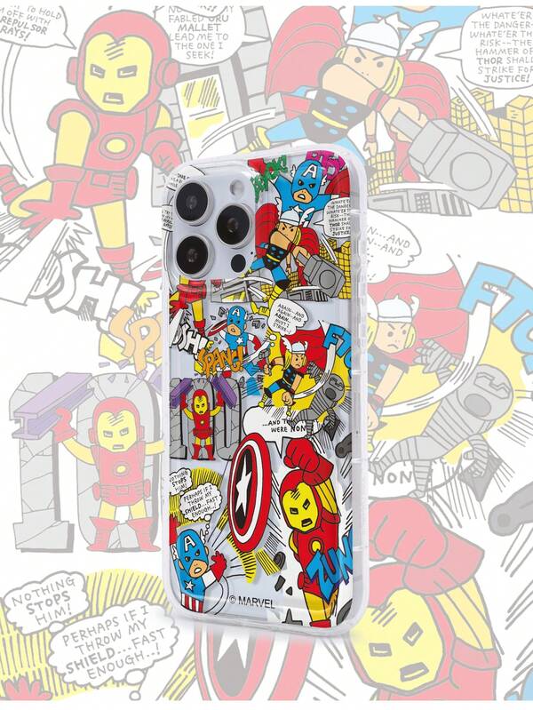 Marvel Funda de teléfono oficial con diseño de Marvel, antideslizante y a prueba de golpes, transparente y resistente a los arañazos, compatible con Galaxy A Series, Galaxy S Series, 17, 17 Pro, 17 Pro Max, 11, 12, 13, 14, 15, 16 Pro, 16 Pro Max, 14 Plus, 15 Plus, 16 Plus, XR, XS Max