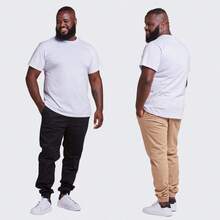 Kit 2 Men's Plus Size Jogger Pants With Cuffs - 米色 - 查看 3