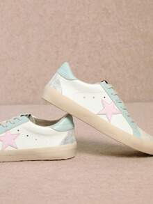 MI.IM SOFIA - Star Accented Leather Fashion Sneakers - 淺藍色 - 查看 2