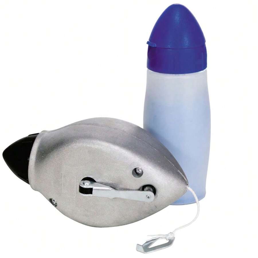 WOLFPACK LINEA PROFESIONAL Tiralineas Aluminio Con Plomada 30 Metroscon Bote De Polvo 100 Gramos