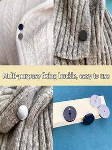 2pcs No-Sew Simple Spiral Buckle Clips - Detachable Metal Cuff Fasteners For Sweaters, Sweater Buttons - Fashionable Decorative Button Accessories,Skirts, Trouser Hems | Mixed Colors | Fashionable Decorative Buttons For Collars, Cuffs & Garment Alterations, Clothes Clips, Hem Fixing Accessories, Simple Clip Design, Fabric Clip Halloween Christmas Accessories Teachers Day.