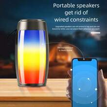 Bluetooth Speaker With HD Sound, Portable Wireless,  Up To 10H Playtime, TWS Pairing, BT5.0, For Home/Party/Outdoor/Beach, Stocking Stuffers, White Elephant Gifts For Adults (Black) - Một cỡ - Xem 6