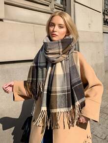 GXEA New Winter Plaid Scarf, Soft Fabric For Women, Tassel Shawl, Long Couple Scarf, Warm And Thick, Suitable As An Inexpensive Gift - Multicolor - View 7