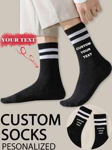 1 双定制个性化袜子、船袜、定制姓名、文字、徽标、带姓名的袜子、一双袜子、个性化袜子、带有您自己徽标的袜子、袜子上的文字、周年纪念礼物、情人节礼物、生日礼物、结婚礼物、母亲节礼物、父亲节礼物、送给最好的朋友的礼物、送给妈妈/爸爸的礼物、送给女朋友/男朋友的礼物、秋季袜子 - 彩色 - 查看 3