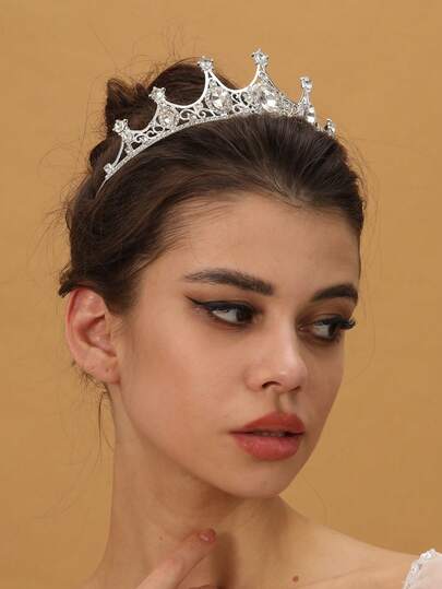 1pc Bridal Grace Headwear Full Of Gothic Atmosphere Vintage Mysterious Red Colour Ladies' Wedding Crown ﻿