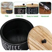 Coffee Filter Holder Wood Coffee Filter Storage Container Coffee Filter Dispenser With Lid Rustic Farmhouse Coffee Filter Organizer Basket Accessories For Coffee Bar Counter Decor Gift Back To School - 彩色 - 查看 4