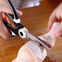 1 Thick Multi-Functional Room Bone Scissors, Household Black And White Food Scissors, Shear Force - Black and White - View 7