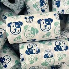 80 bolsas para excrementos de perro con aroma, a prueba de olores, de polietileno resistente en colores y diseños lindos surtidos, convenientes para la limpieza de desechos de mascotas, bolsas para excrementos de perro, suministros para mascotas, diseño de asa resistente