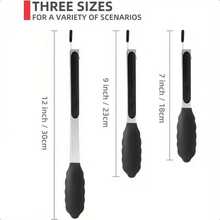 1 pièce Pinces de cuisine en silicone résistantes à la chaleur, pinces de cuisine en acier inoxydable avec embouts en silicone, pinces de cuisine antidérapantes parfaites pour la cuisson, le barbecue, le camping et les pique-niques - outils de cuisine essentiels et accessoires de cuisine (18/23/30 cm)