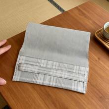 Simple Plaid Gray Eyeglass Case, With Elegant Gray As The Main Color Tone, Incorporating Exquisite Plaid Elements, Soft Material Gently Protects Glasses, Flip-Top Design For Easy Access, A Practical And Subtly Fashionable Eyewear Storage Essential