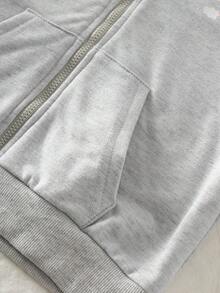 2 Stücke/Set Einhorn-Muster Sweatshirt Outfit für Kleine Mädchen, Langarm Kapuzenjacke mit Taschen & Strickjeans, warmer Lässig anzug für Frühling, Herbst, Winter, geeignet für Zuhause, Schule, Park